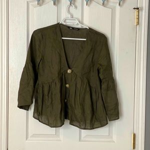 Zara - flowy green top